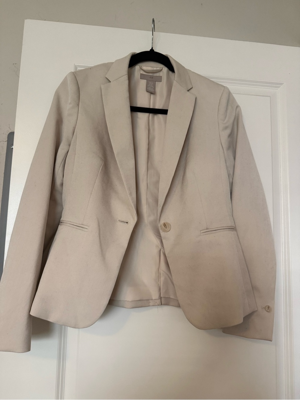 H&M Cream Women's Blazer Jacket SZ XS